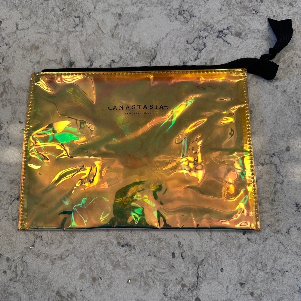 Anastasia Beverly‎ Hills yellow iridescent thin  make-up bag